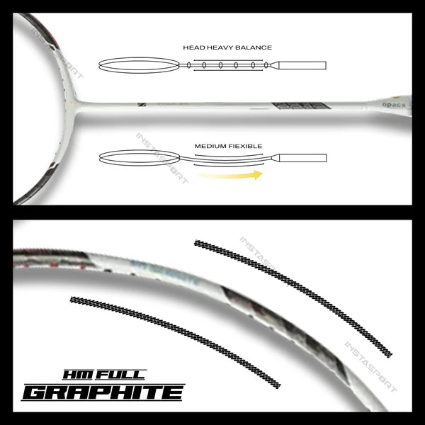 Apacs Z Ziggler Lite Badminton Racket (White)