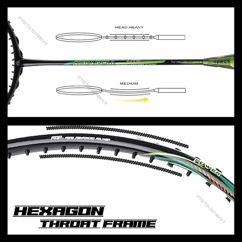 Apacs Asgardia Lite Badminton Racket (Black Green)