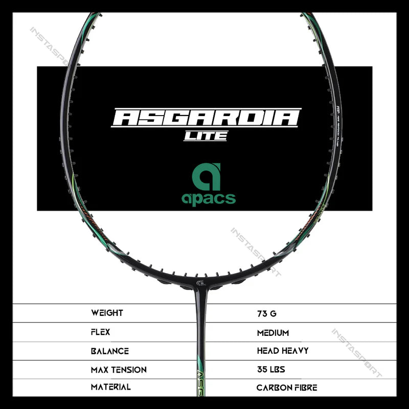 Apacs Asgardia Lite Badminton Racket (Black Green)