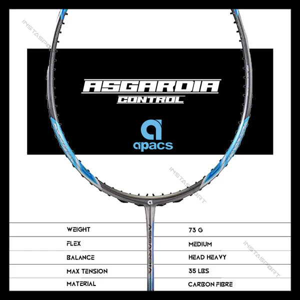 Apacs Asgardia Control Badminton Racket (Grey Blue)